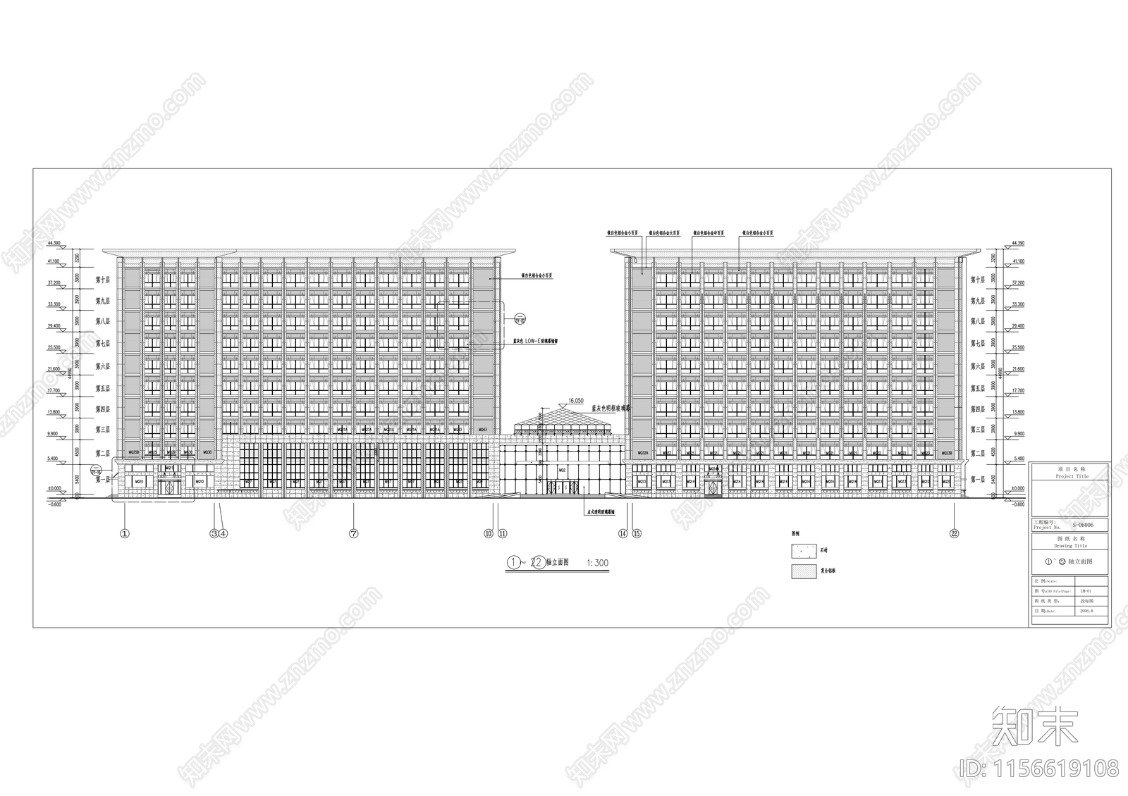 航天院总体研发与实验楼幕墙工程建筑cad施工图下载【ID:1156619108】