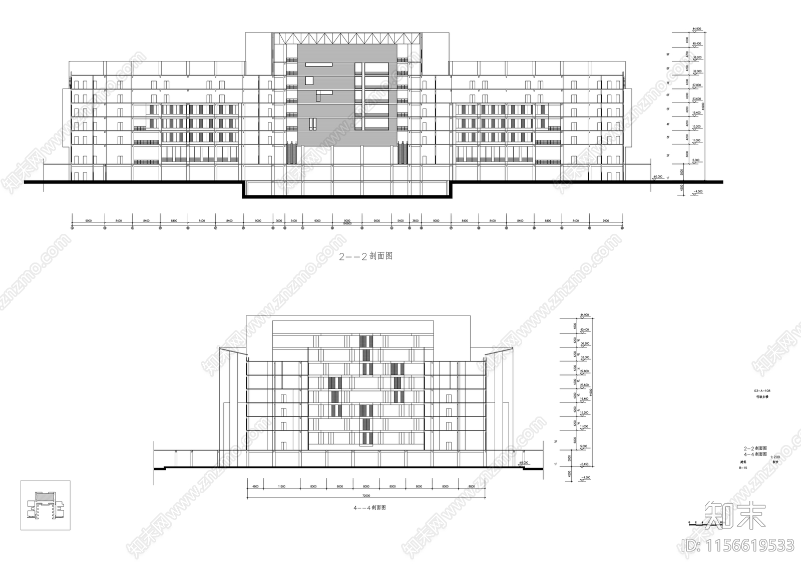 九层行政建筑方案图施工图下载【ID:1156619533】