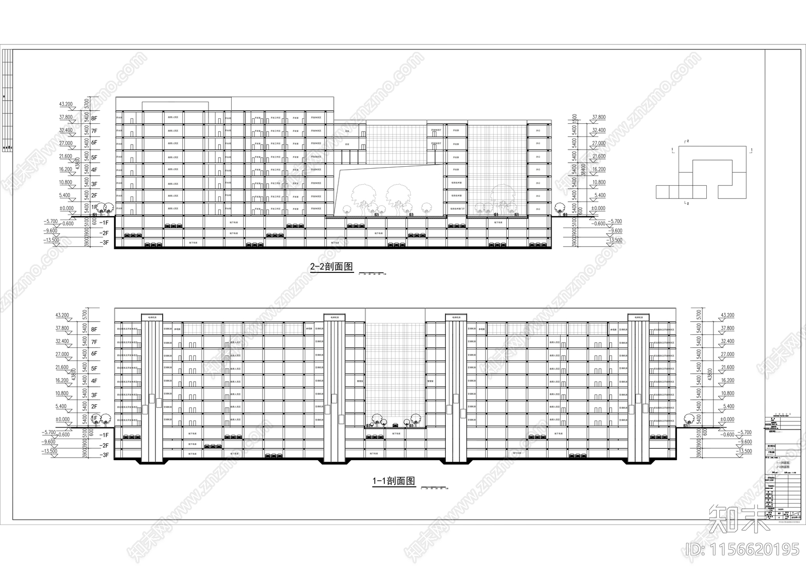 企业超高层办公产业园区建筑设cad施工图下载【ID:1156620195】