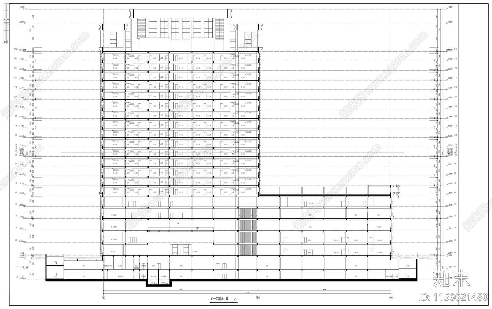 五金模具科研和检测中心一期及配套人防建筑施工套图节能型幕墙cad施工图下载【ID:1156621480】