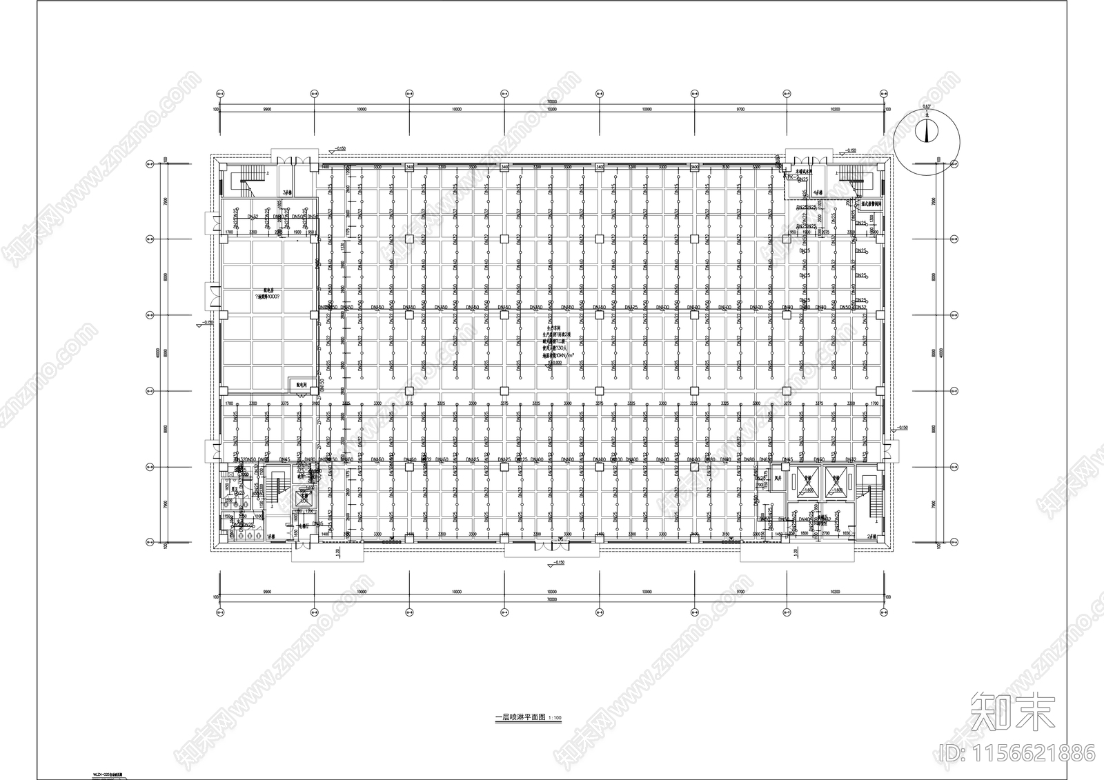 技术产业园厂房工程cad施工图下载【ID:1156621886】