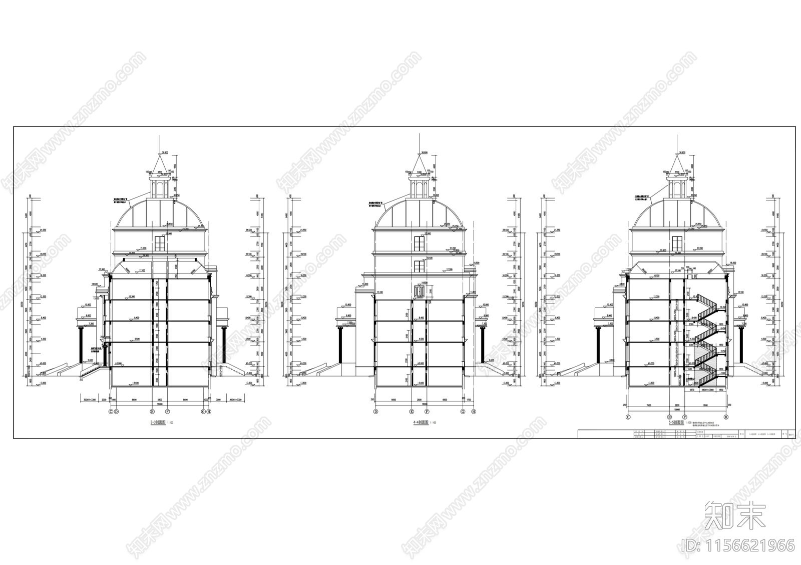 指挥中心办公大楼建筑cad施工图下载【ID:1156621966】