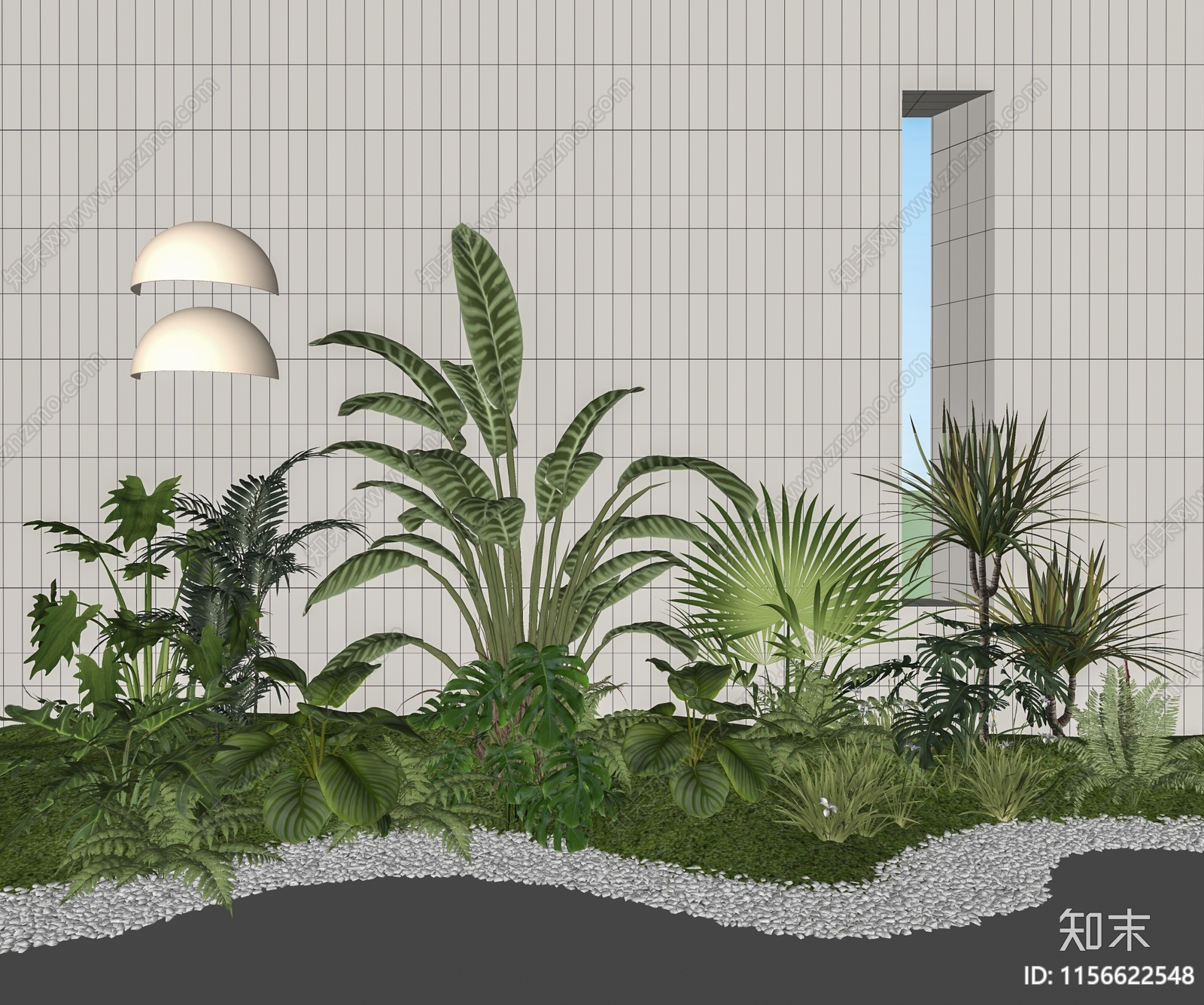 绿植植物堆组合SU模型下载【ID:1156622548】