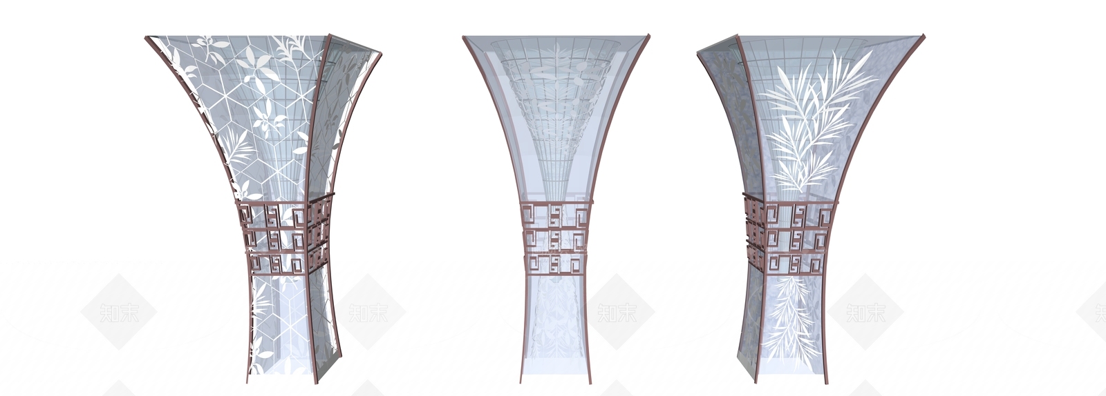 中式景观灯柱SU模型下载【ID:1156622668】