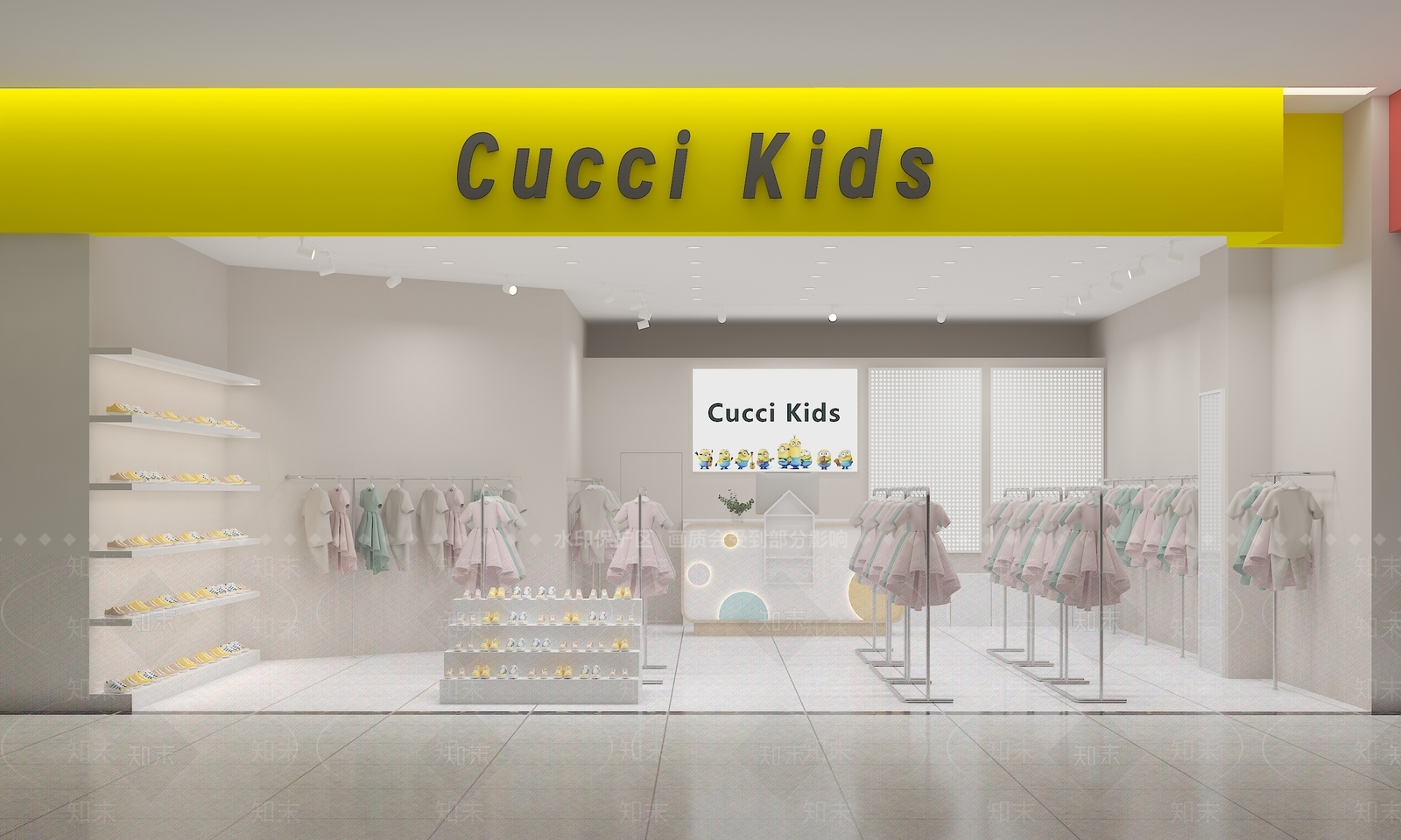 现代童装店3D模型下载【ID:1156623175】