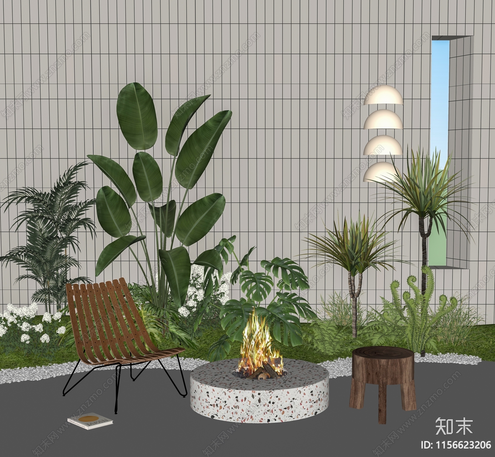 网红植物堆组合SU模型下载【ID:1156623206】