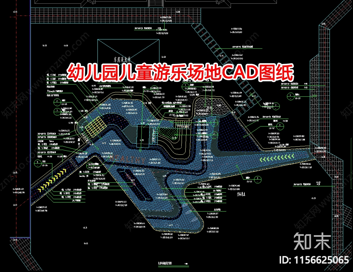 幼儿园儿童游乐场地图纸cad施工图下载【ID:1156625065】
