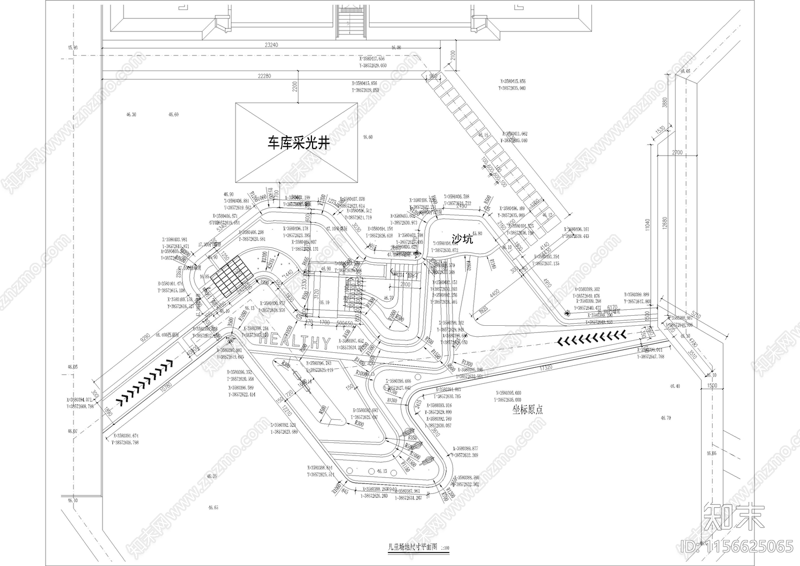 幼儿园儿童游乐场地图纸cad施工图下载【ID:1156625065】