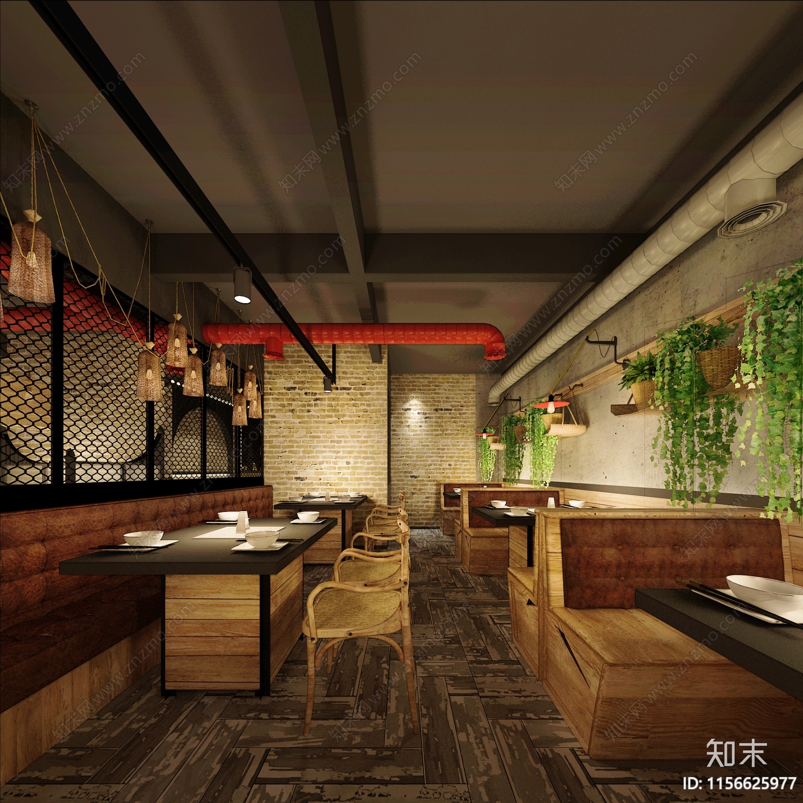 工业风火锅店3D模型下载【ID:1156625977】