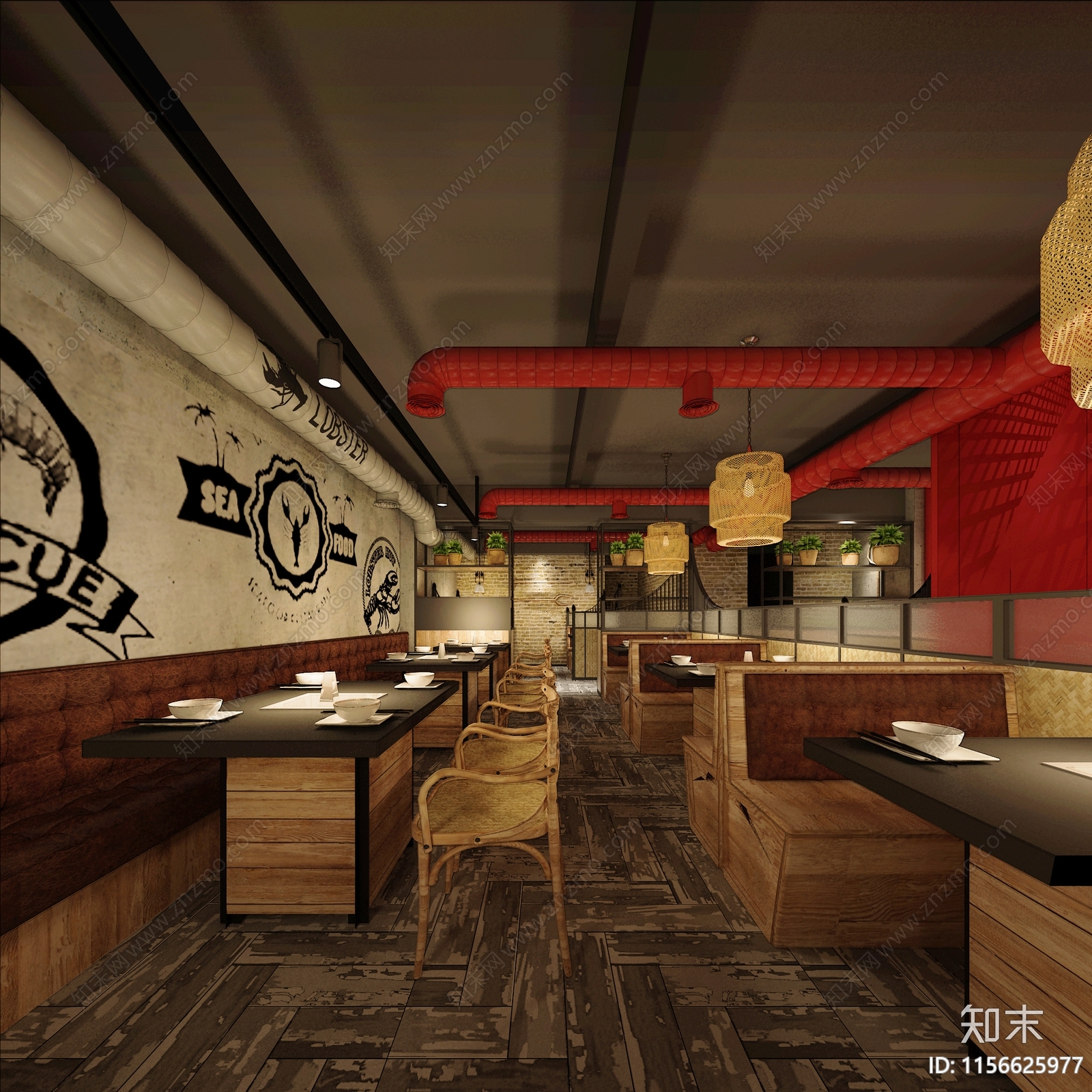 工业风火锅店3D模型下载【ID:1156625977】