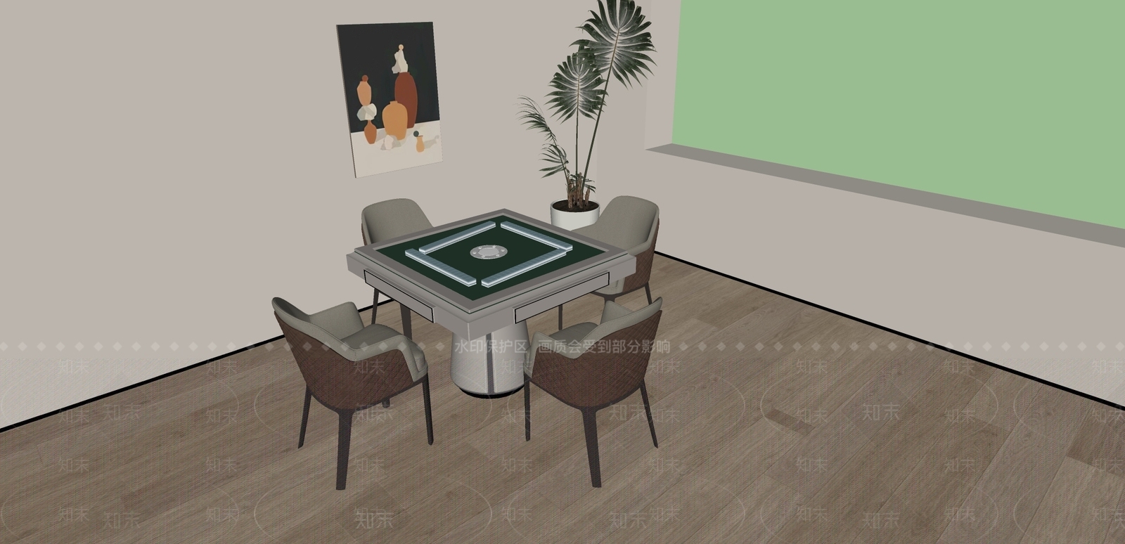 麻将桌SU模型下载【ID:1156627006】