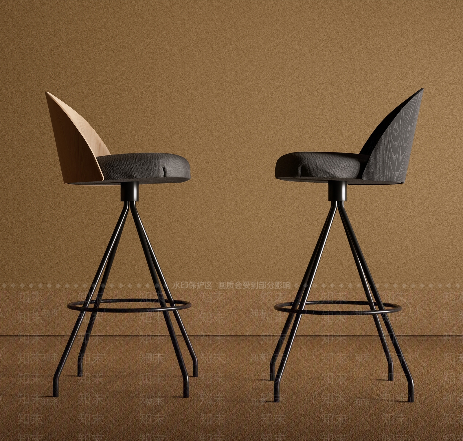 现代吧椅3D模型下载【ID:1156628911】_知末3d模型网