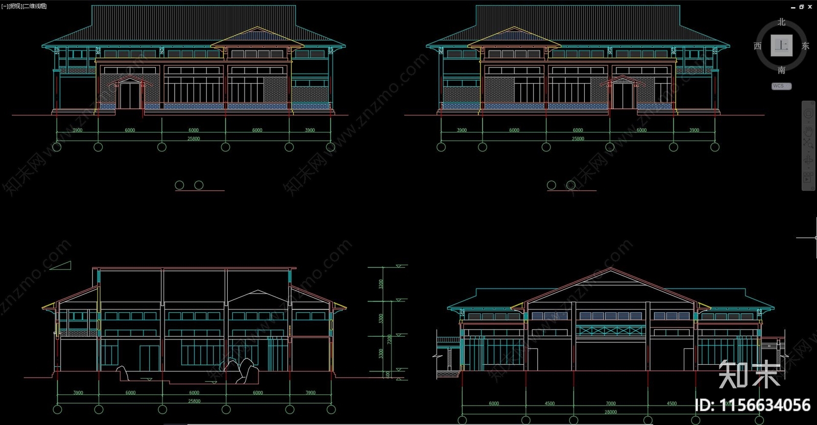 中式温泉浴场古建筑cad施工图下载【ID:1156634056】