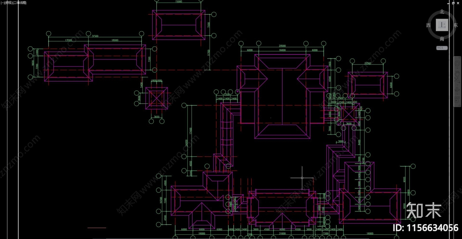 中式温泉浴场古建筑cad施工图下载【ID:1156634056】