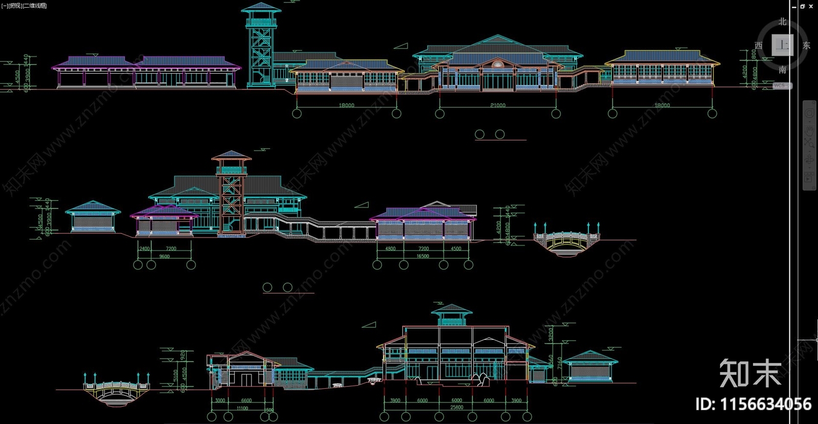 中式温泉浴场古建筑cad施工图下载【ID:1156634056】