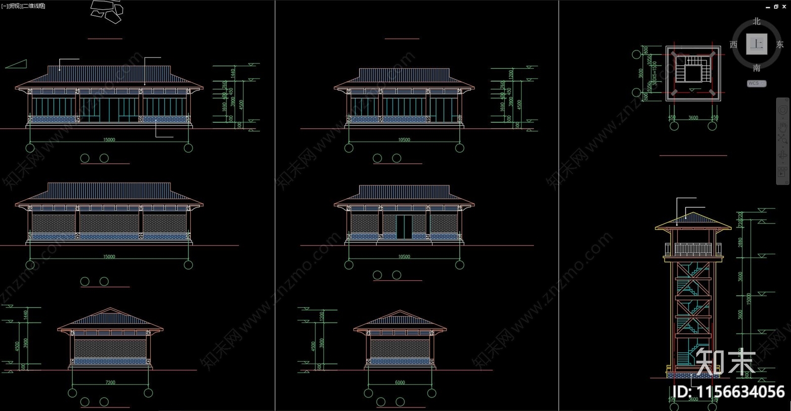 中式温泉浴场古建筑cad施工图下载【ID:1156634056】