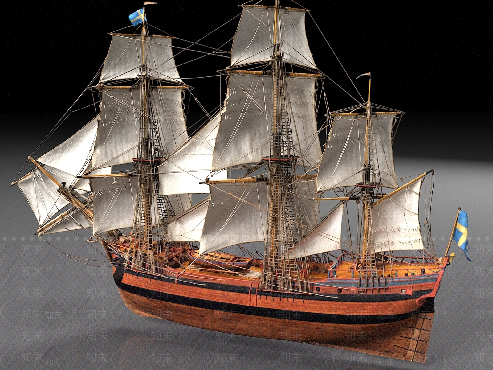 现代帆船3D模型下载【ID:1156636431】