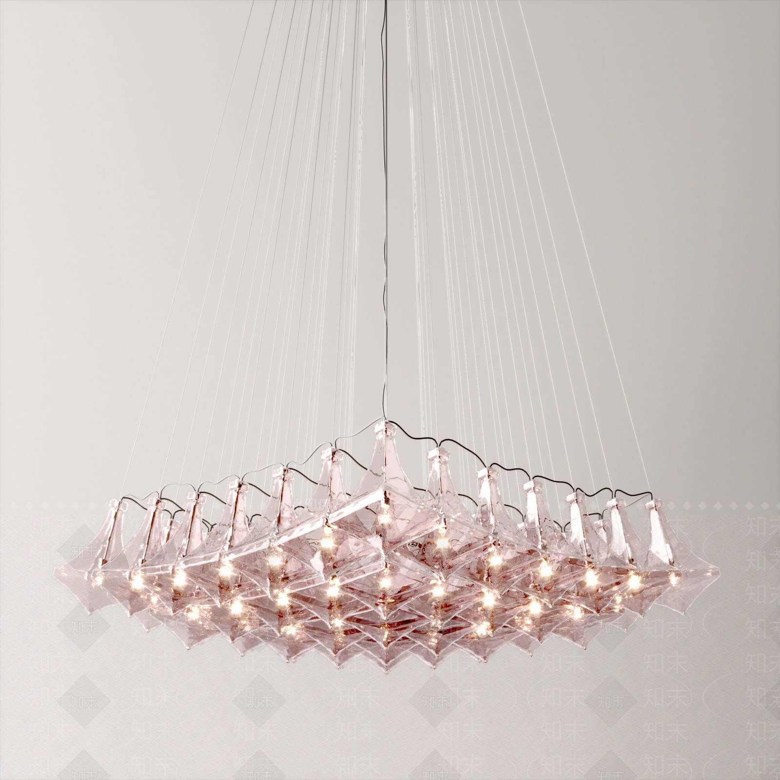 现代玻璃吊灯SU模型下载【ID:1156636673】