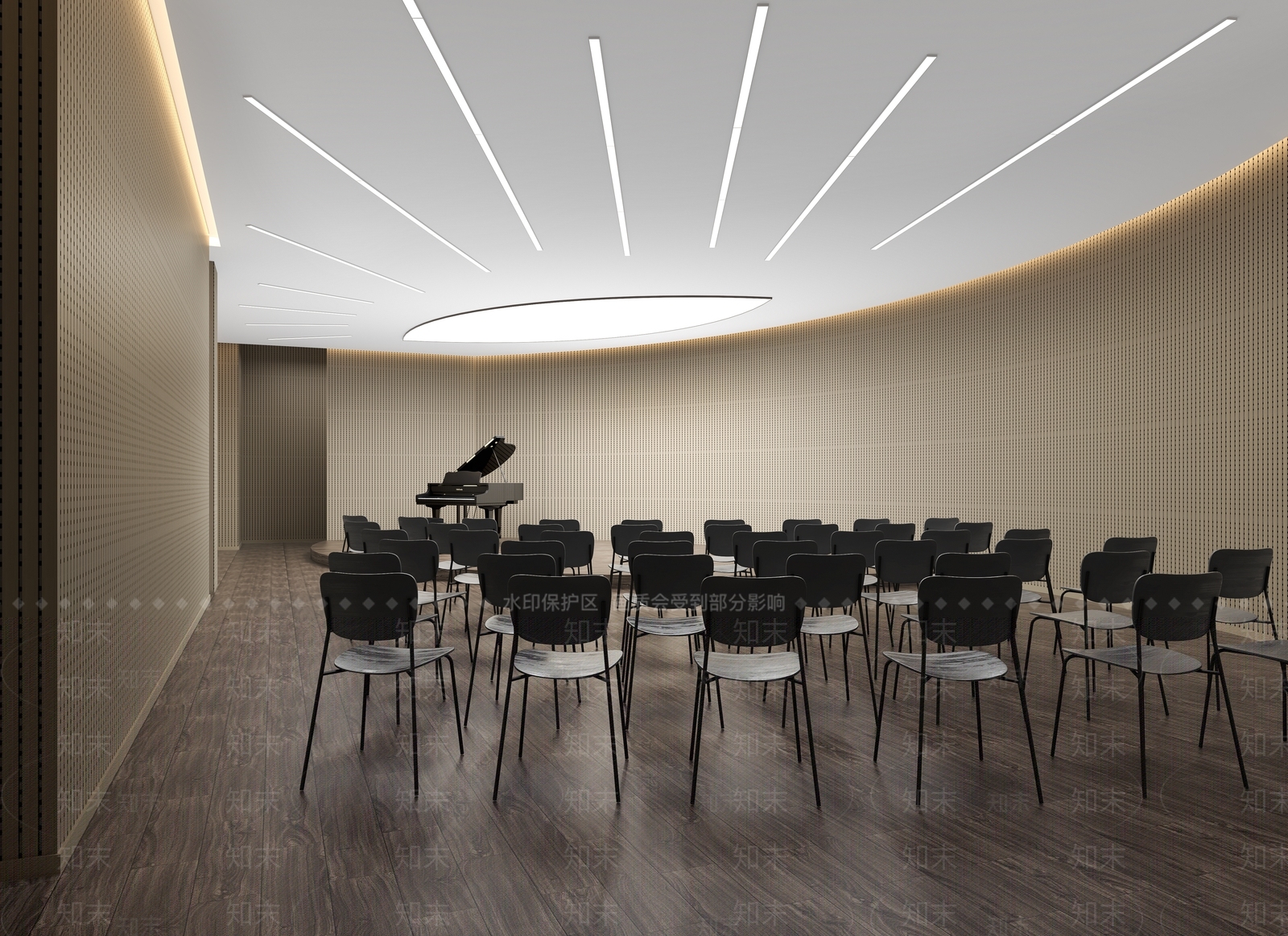 现代音乐教室3D模型下载【ID:1156642504】