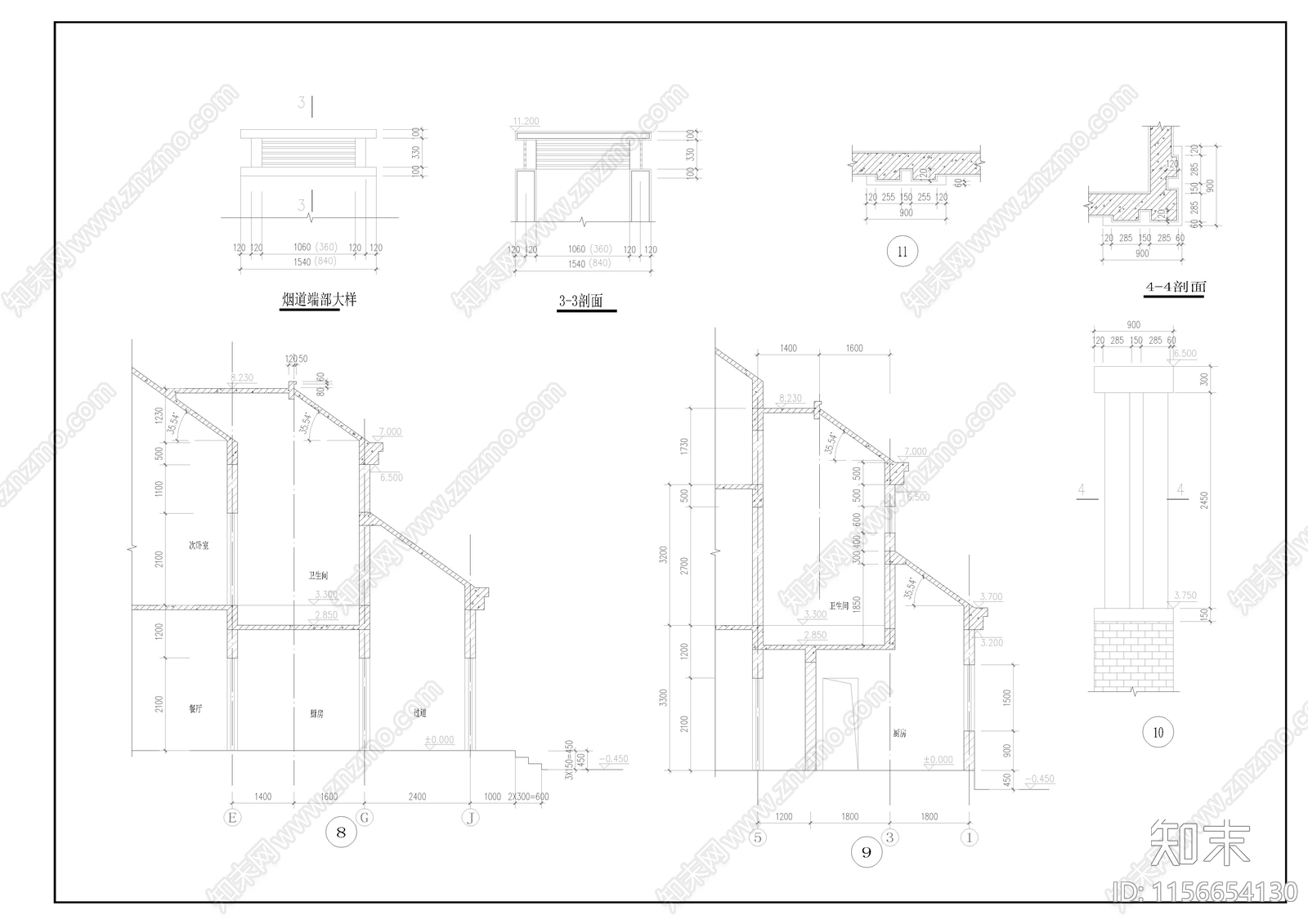 16套别墅设计方案图cad施工图下载【ID:1156654130】