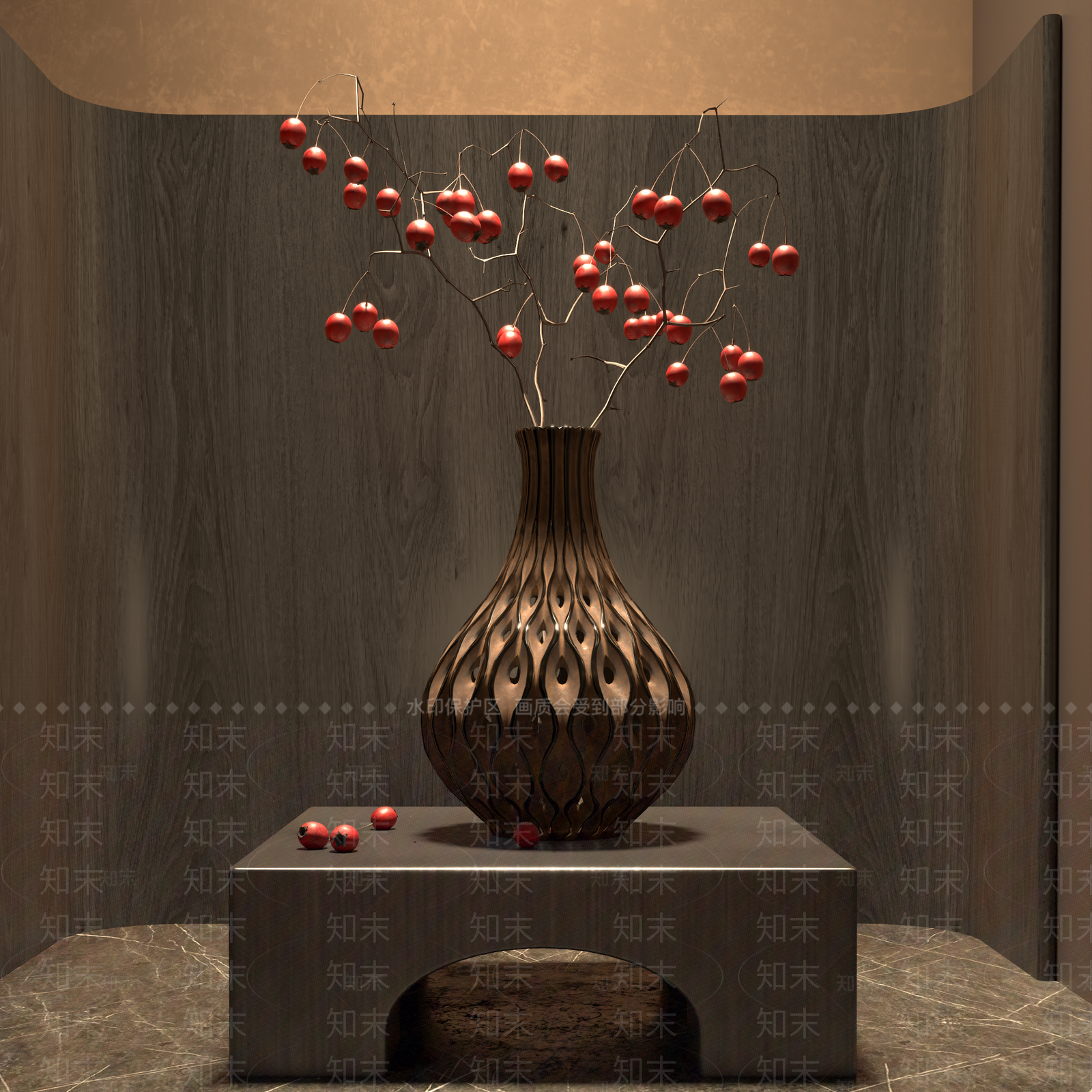 侘寂中古陶罐陶瓷器皿花瓶花艺SU模型下载【ID:1156654571】