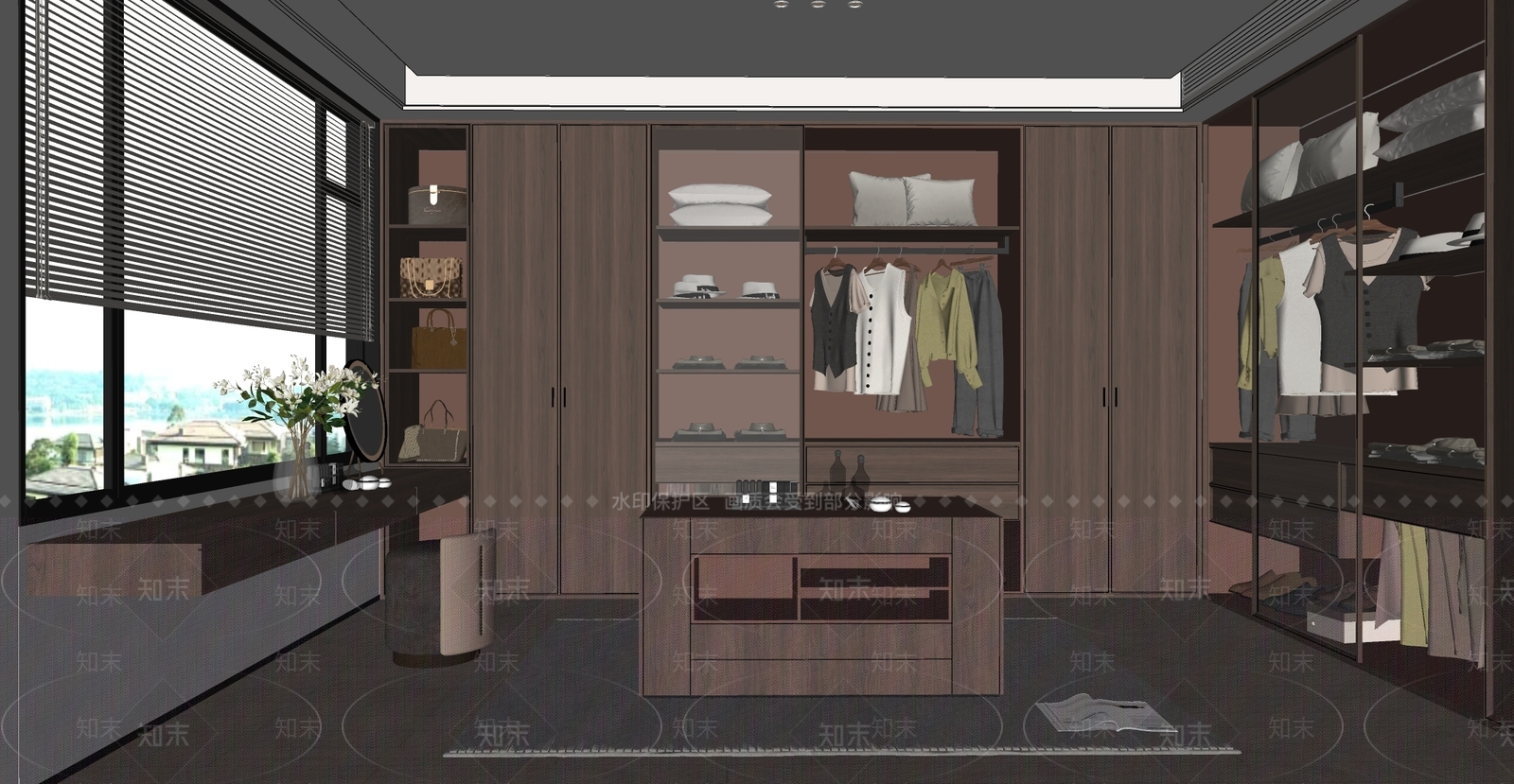 现代风格衣帽间SU模型下载【ID:1156660045】