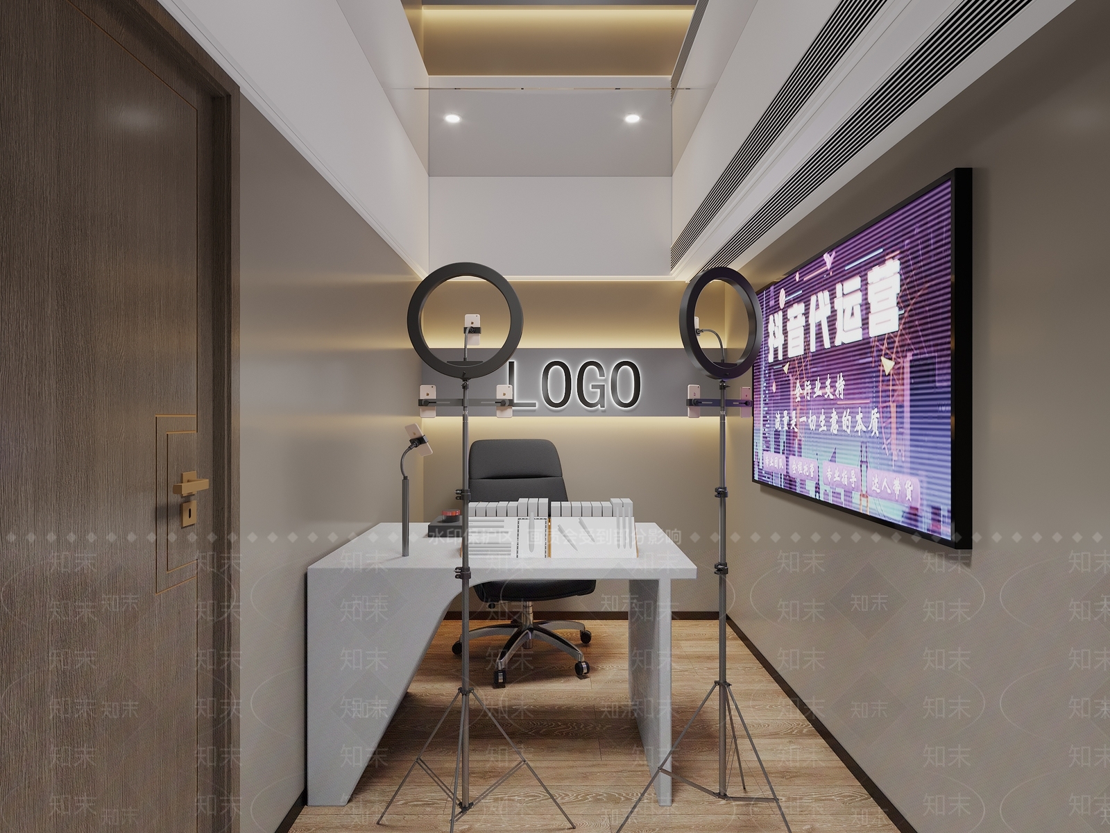 现代直播间3D模型下载【ID:1156656853】