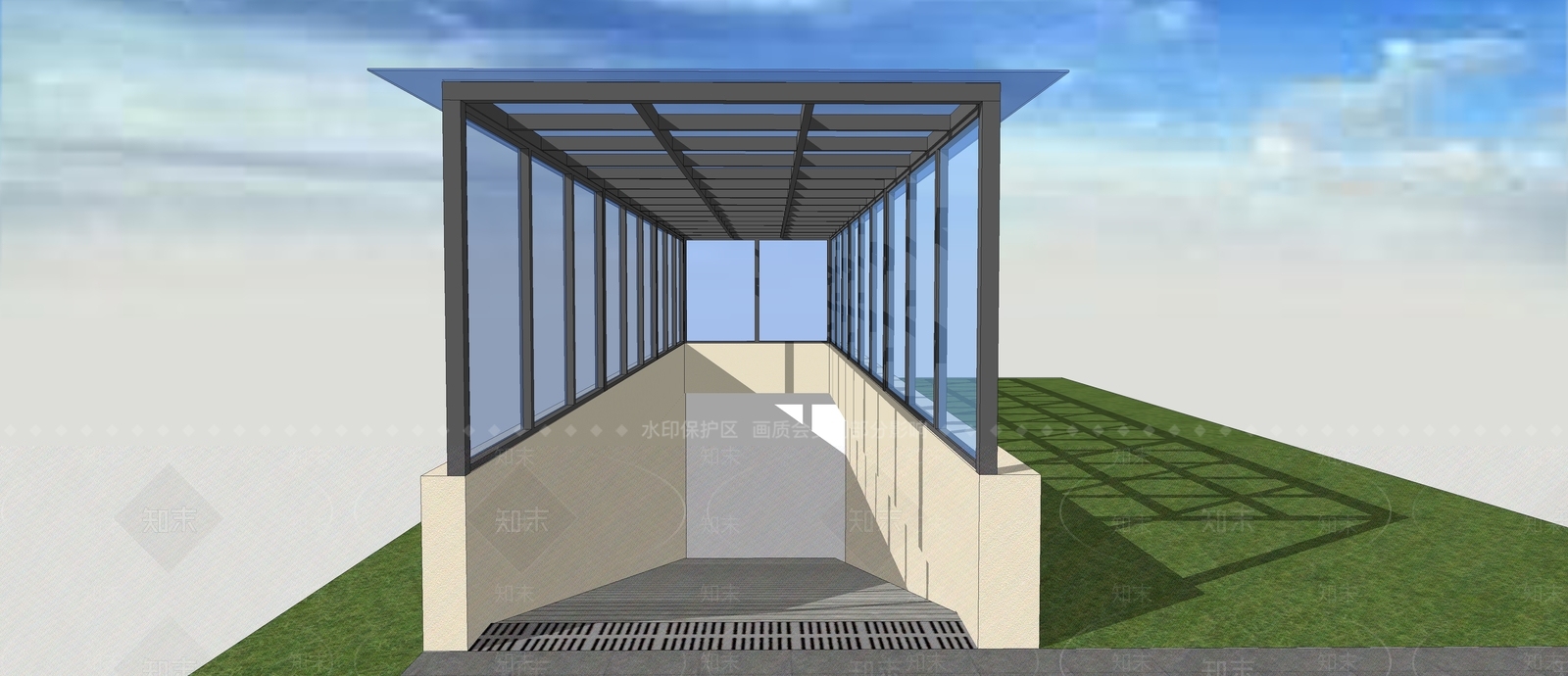 现代地下车库入口SU模型下载【ID:1156661233】
