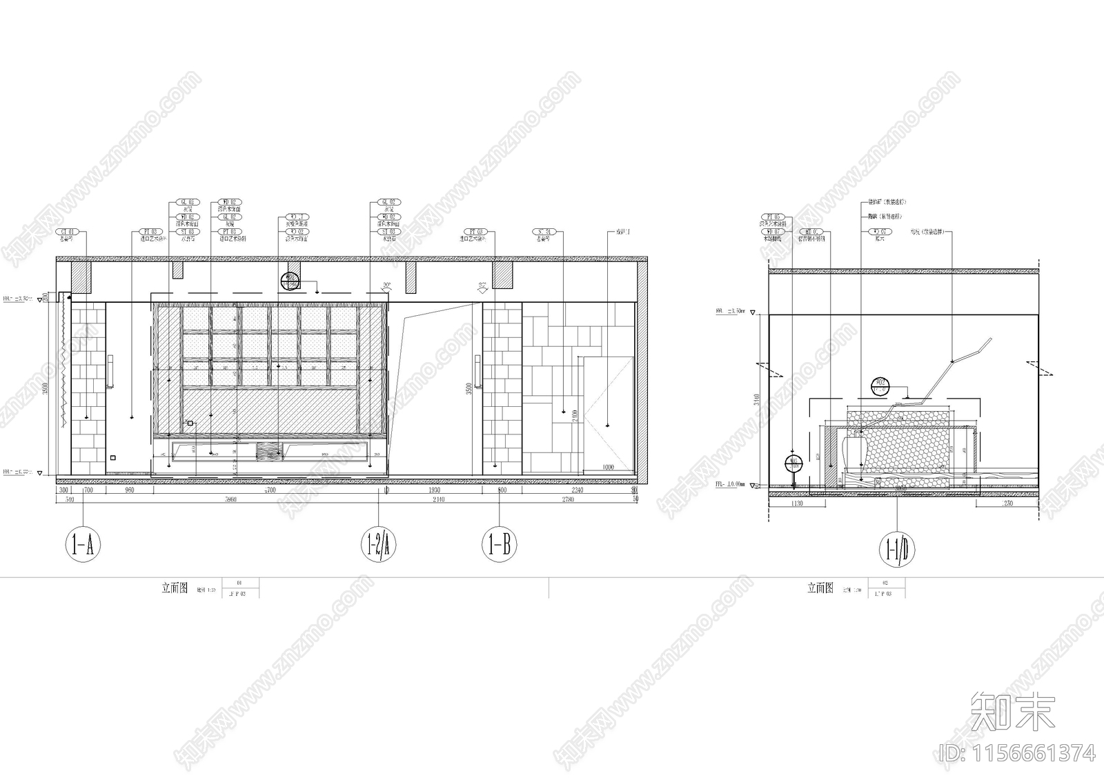 民宿大堂自助餐厅cad施工图下载【ID:1156661374】