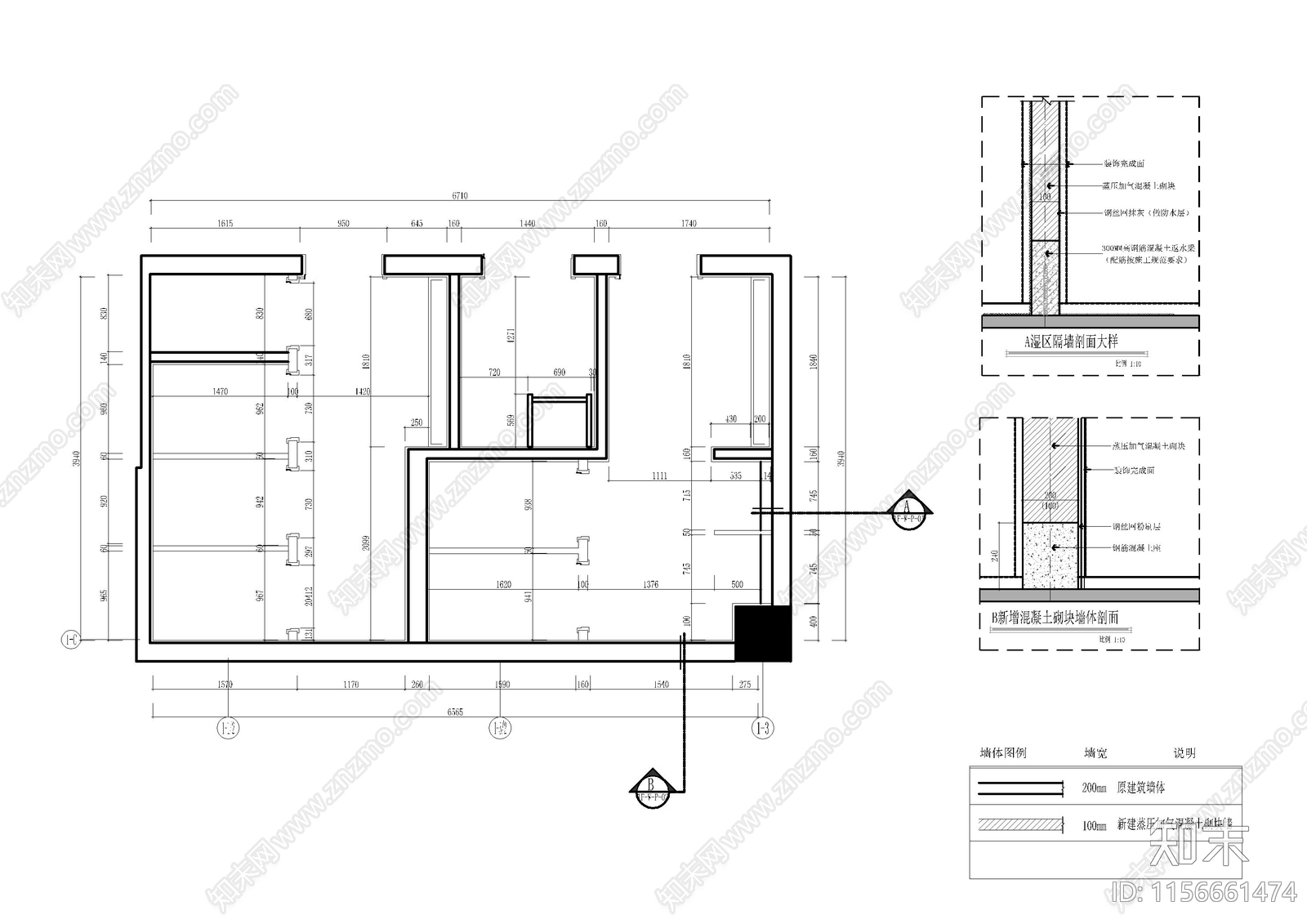 现代公共卫生间cad施工图下载【ID:1156661474】