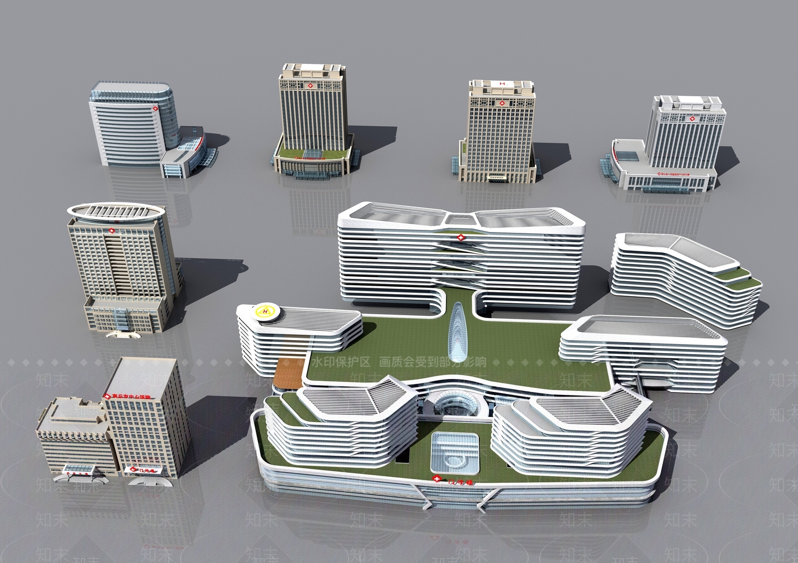 现代医院3D模型下载【ID:1156665694】