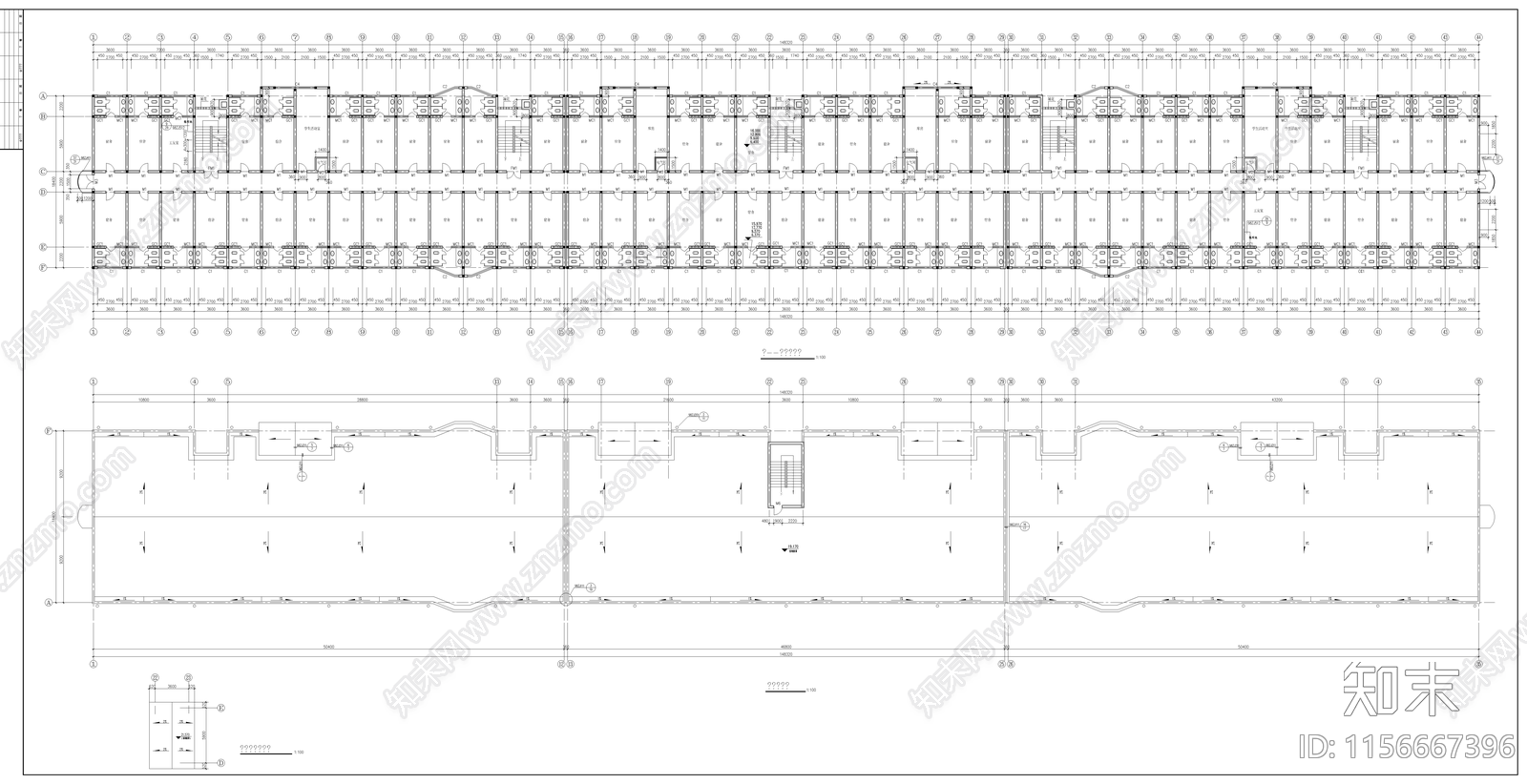 学生公寓建筑方案图cad施工图下载【ID:1156667396】