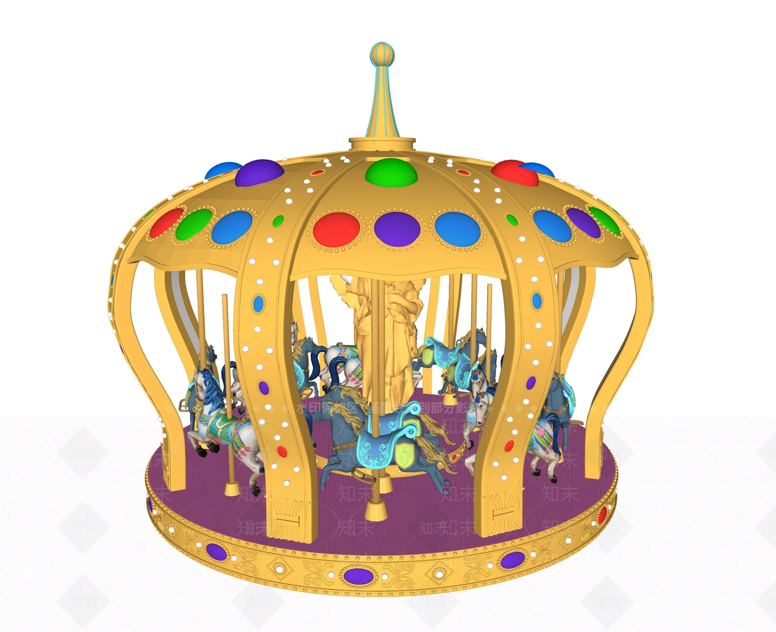 旋转木马SU模型下载【ID:1156669695】