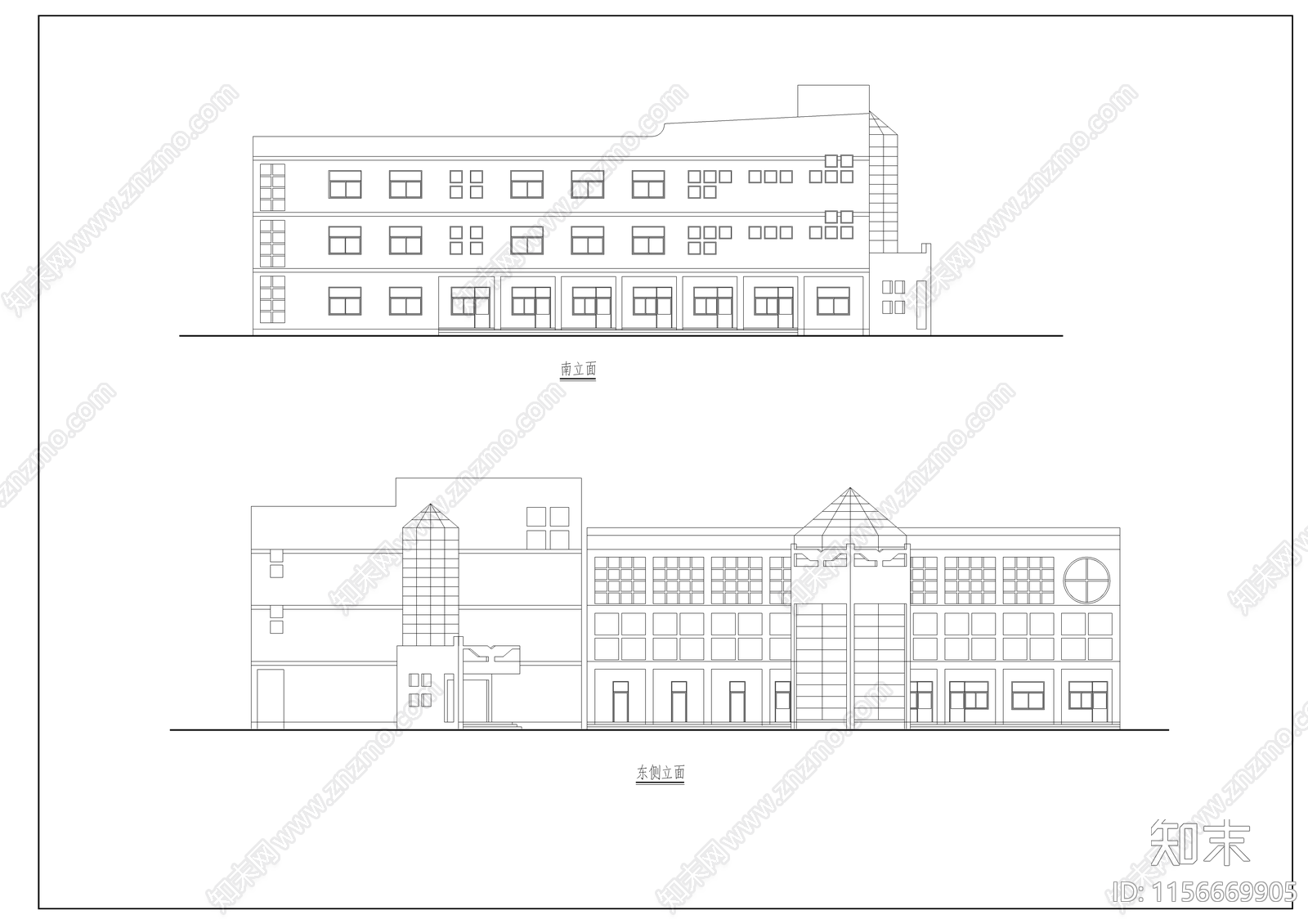 学校教学楼cad施工图下载【ID:1156669905】