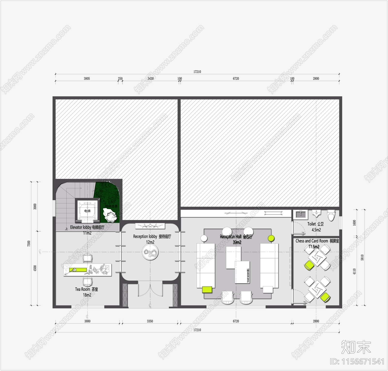 现代别墅装饰装修平面方案cad施工图下载【ID:1156671541】