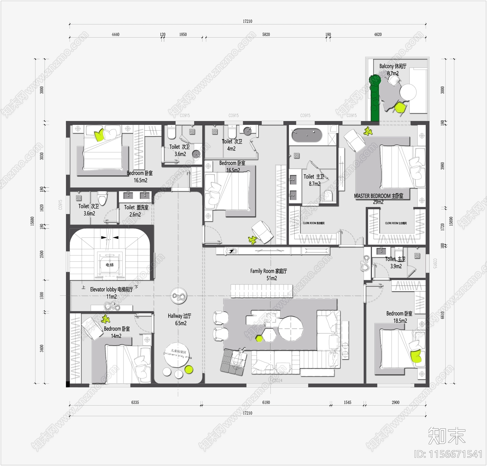 现代别墅装饰装修平面方案cad施工图下载【ID:1156671541】