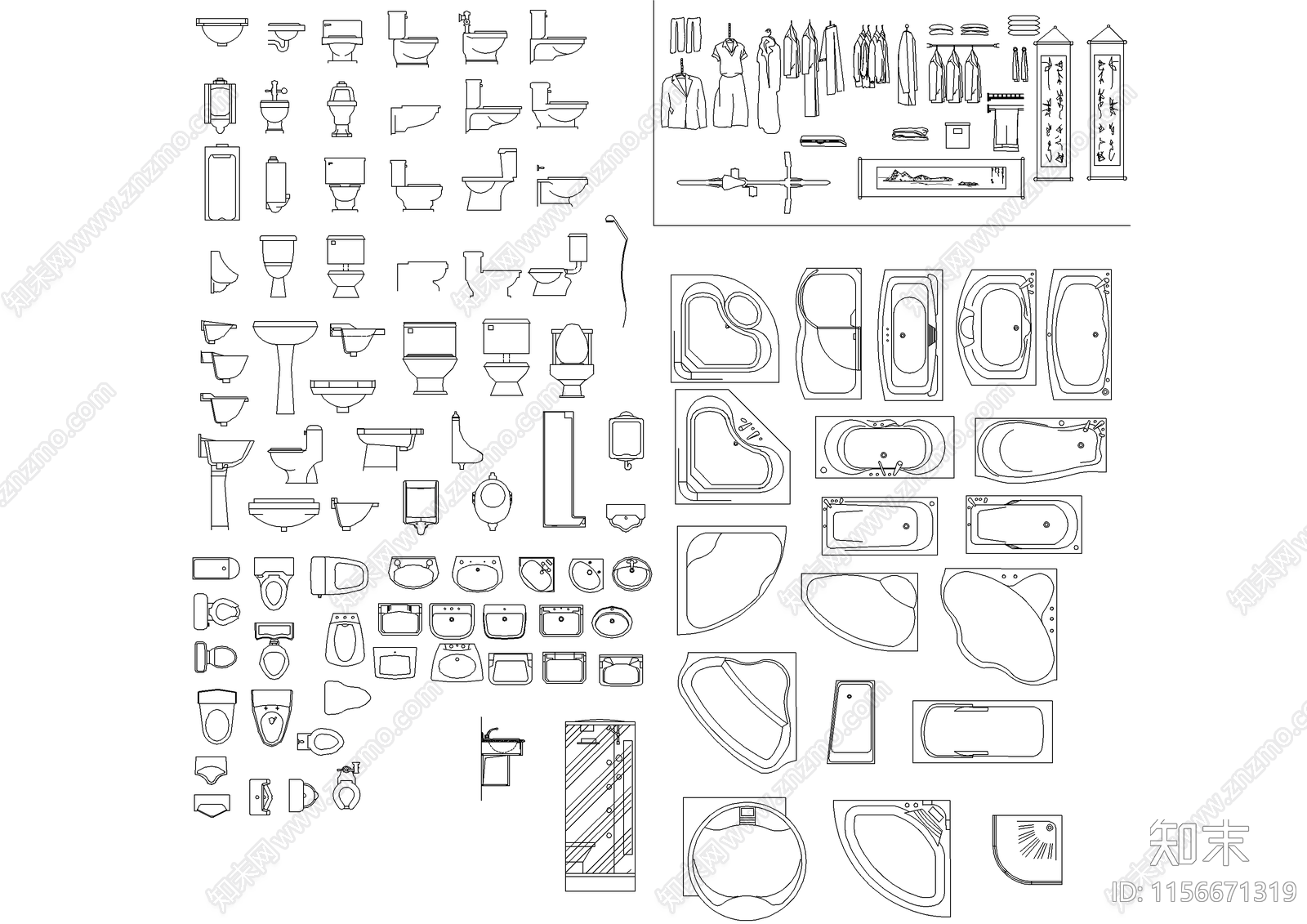 综合家具图库大全cad施工图下载【ID:1156671319】