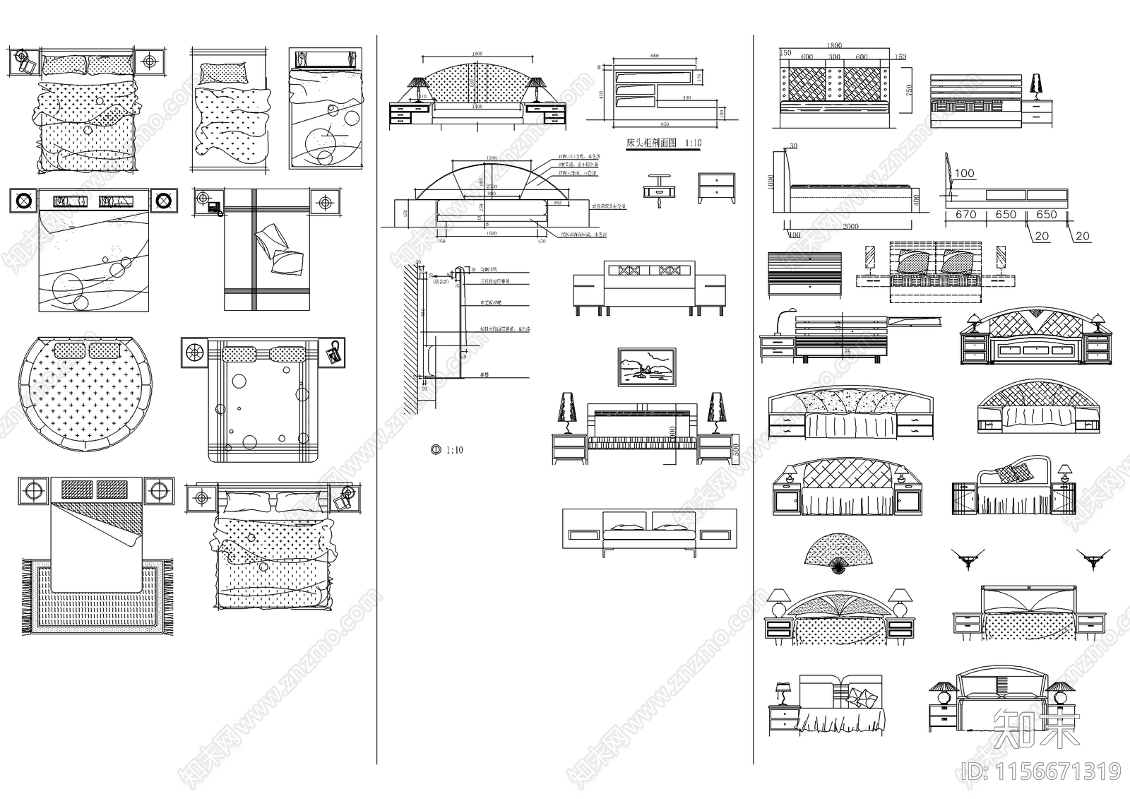 综合家具图库大全cad施工图下载【ID:1156671319】