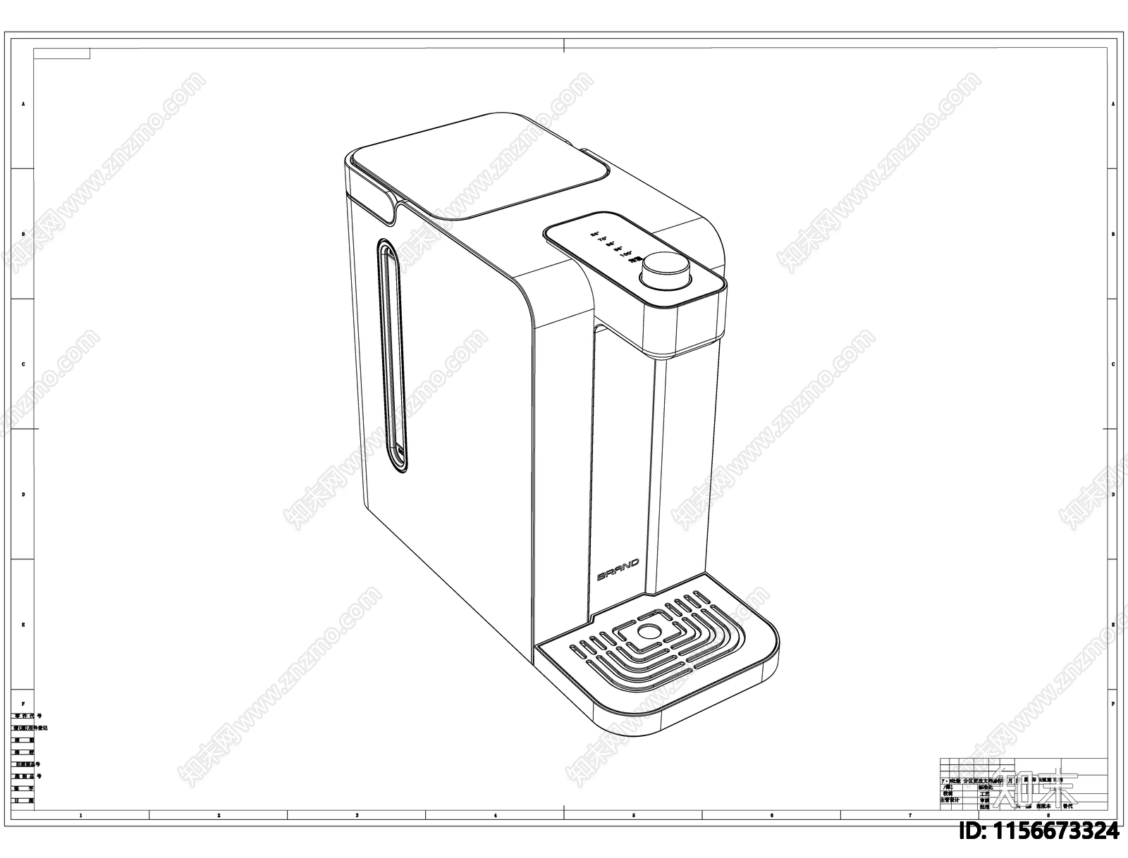 饮水机线稿图设计cad施工图下载【ID:1156673324】
