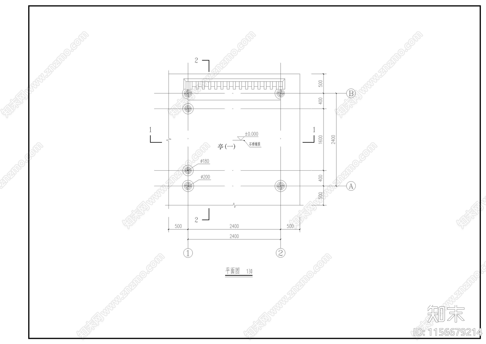 廊架cad施工图下载【ID:1156679214】