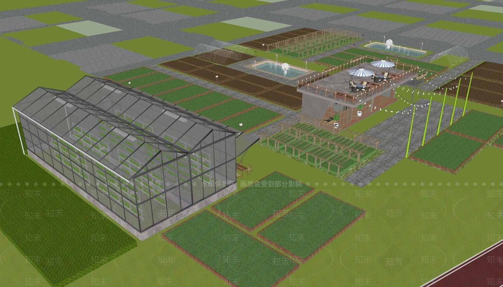 现代大棚SU模型下载【ID:1156679899】