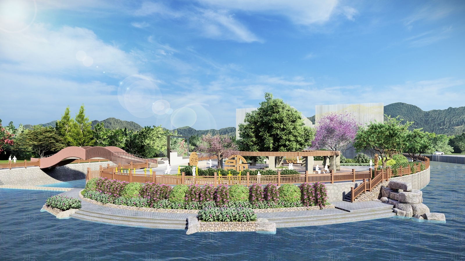 现代主题乡村广场公园SU模型下载【ID:1156682676】