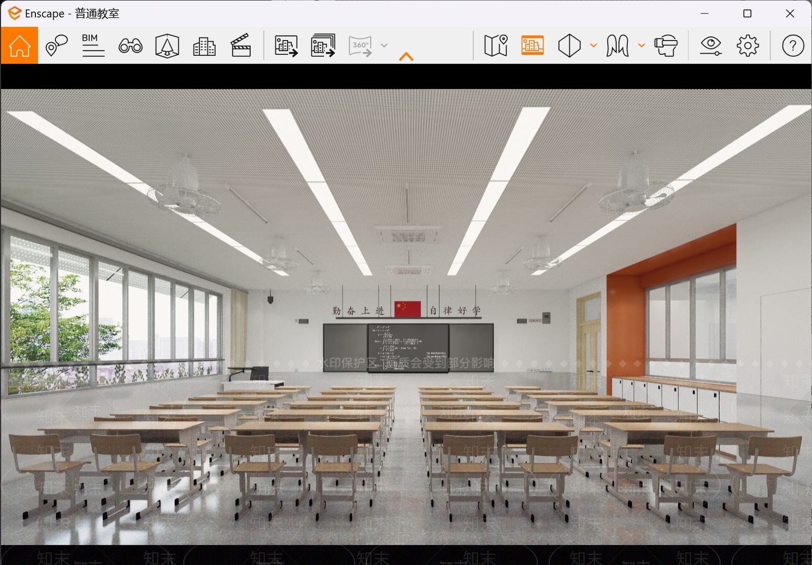 现代学校教室SU模型下载【ID:1156682903】