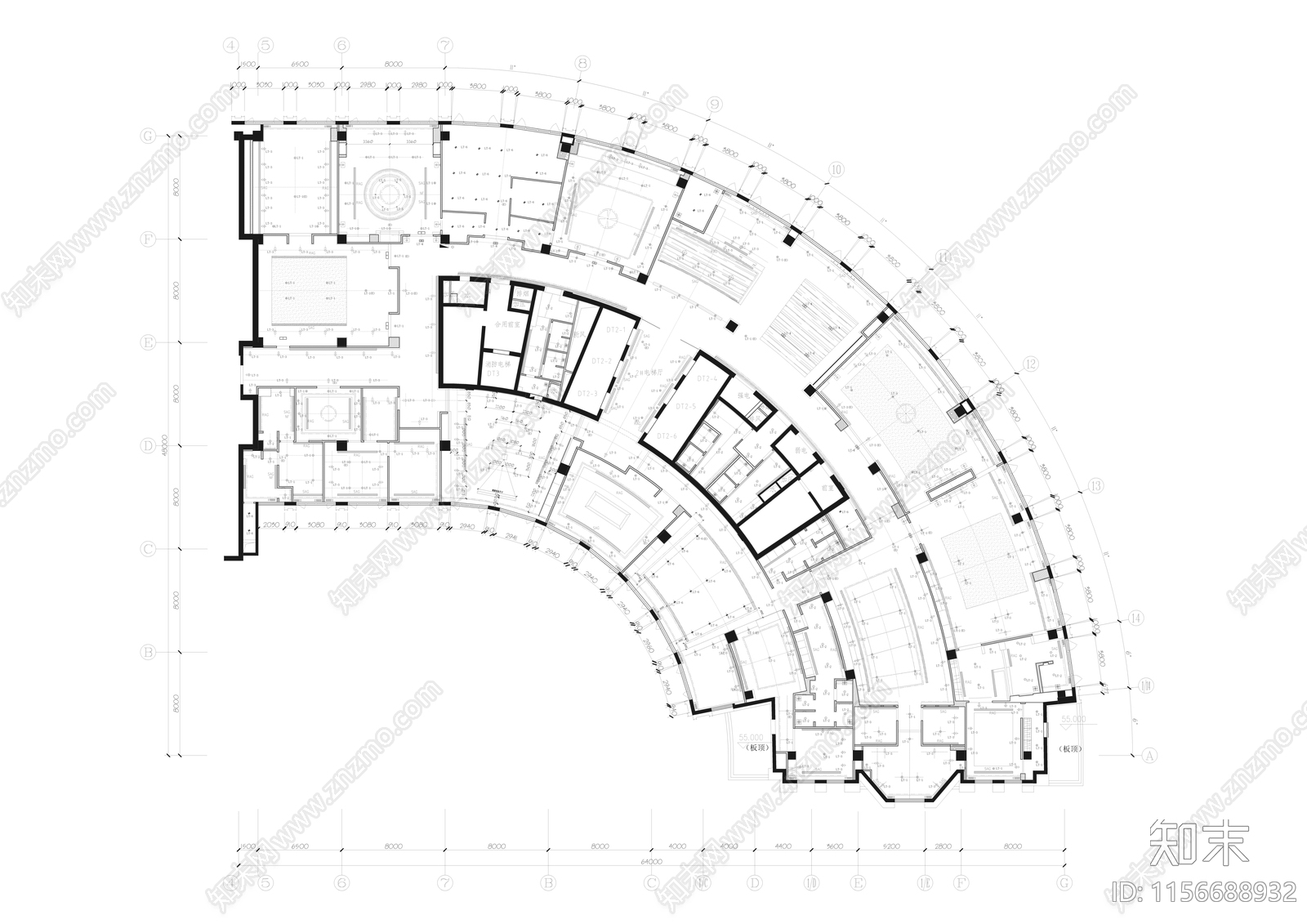 北京X公司办公会所cad施工图下载【ID:1156688932】