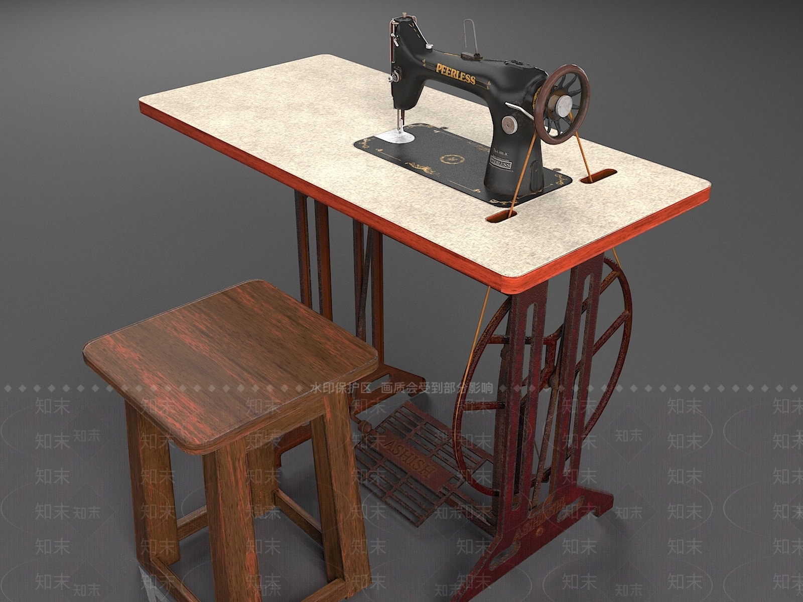 老式缝纫机3D模型下载【ID:1156689705】