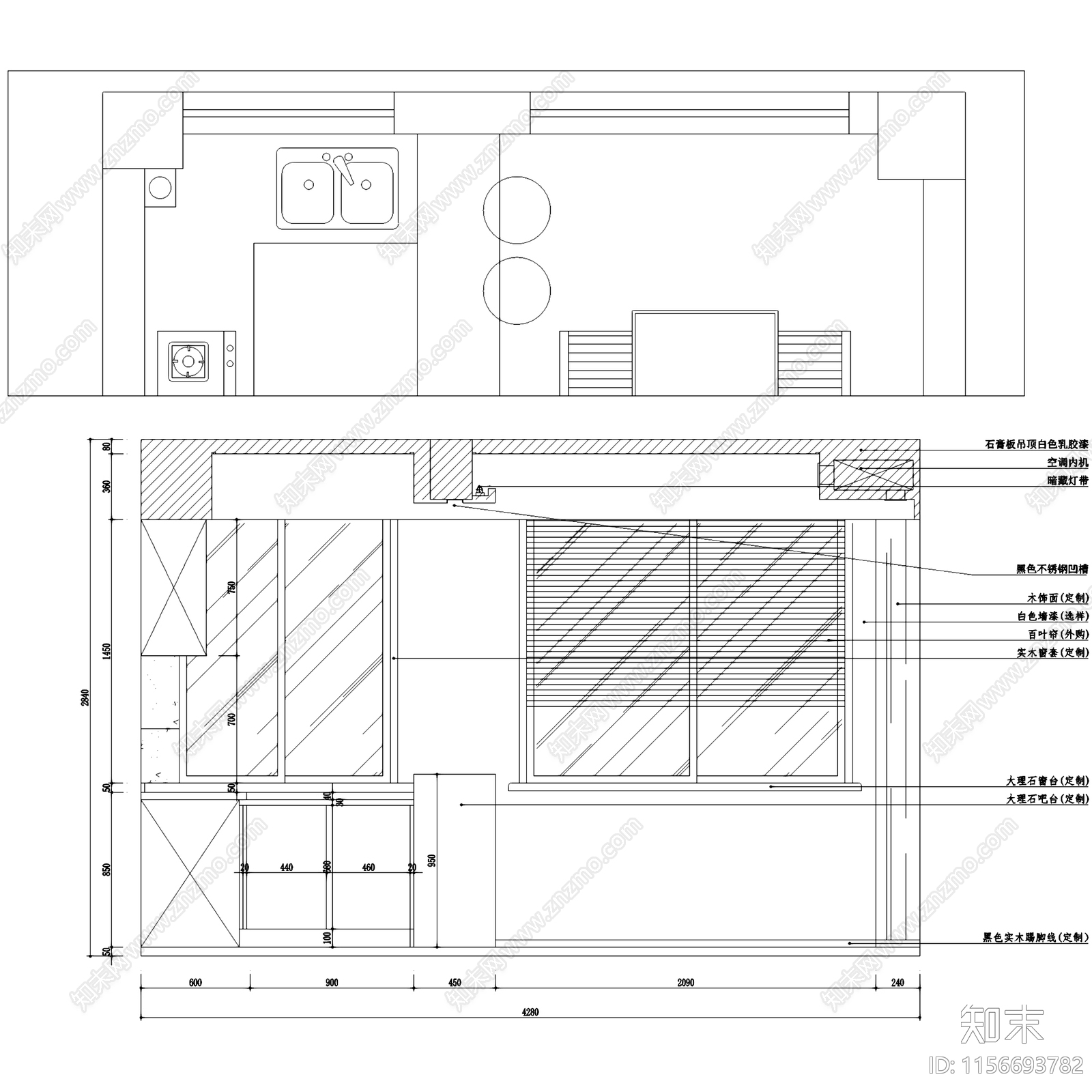 现代轻奢益品居大平层无主灯室内家装cad施工图下载【ID:1156693782】