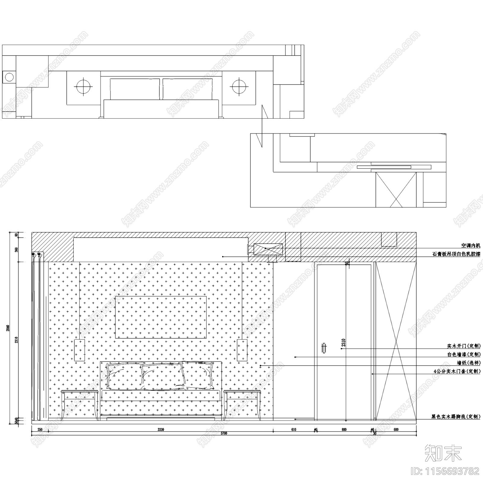 现代轻奢益品居大平层无主灯室内家装cad施工图下载【ID:1156693782】