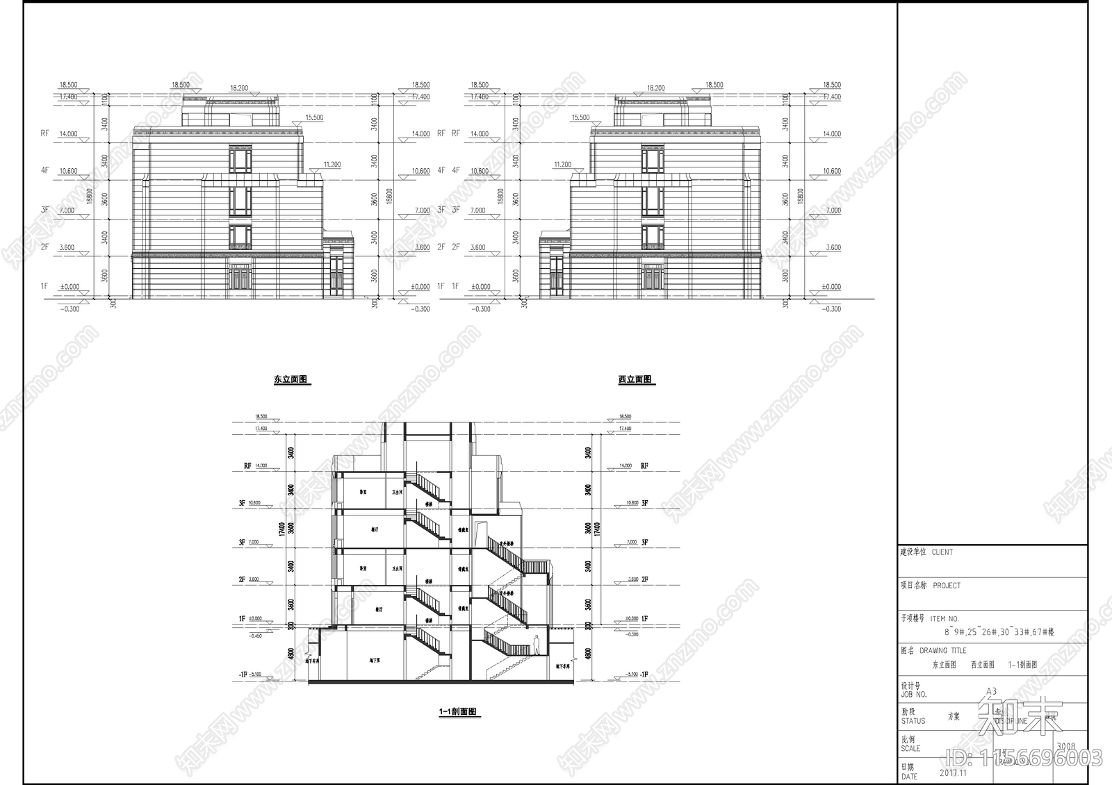 友建花苑叠拼别墅户型cad施工图下载【ID:1156696003】