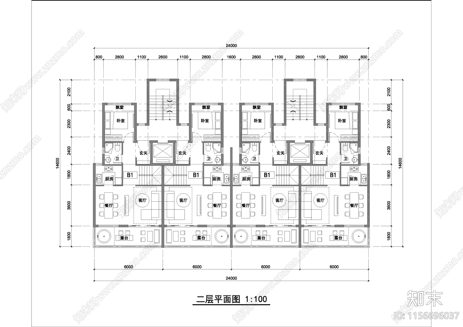 五层别墅建筑方案图cad施工图下载【ID:1156696037】