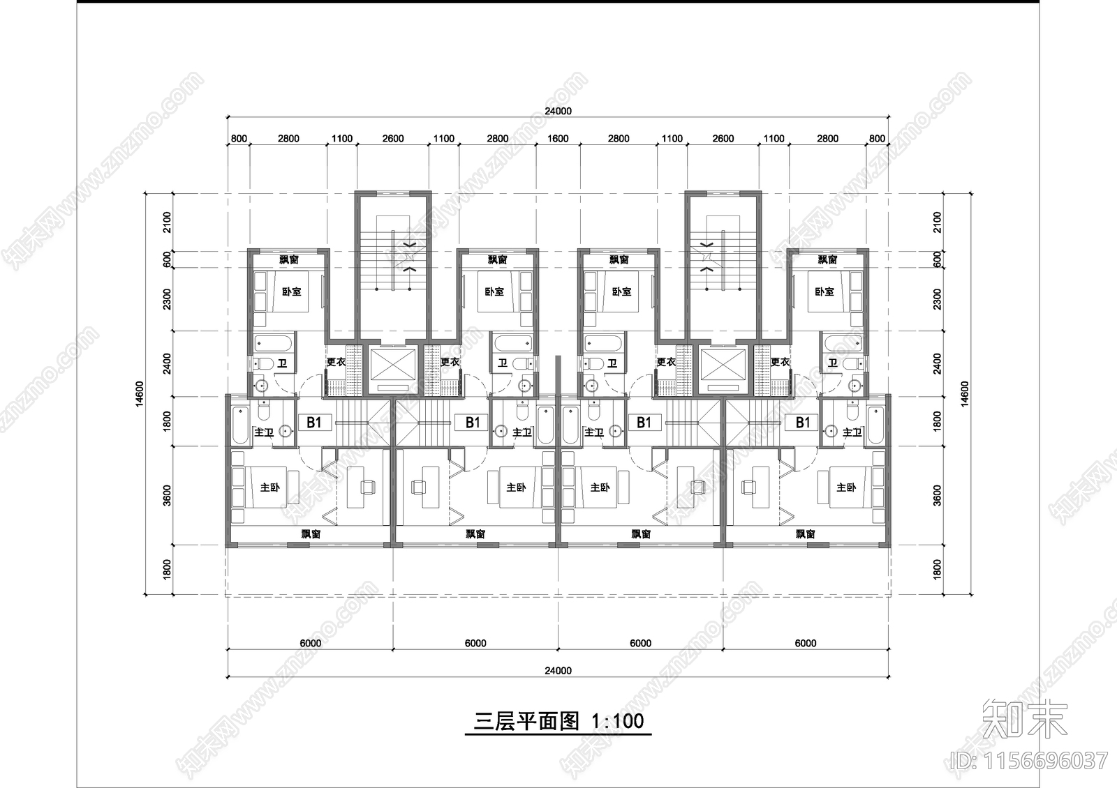 五层别墅建筑方案图cad施工图下载【ID:1156696037】